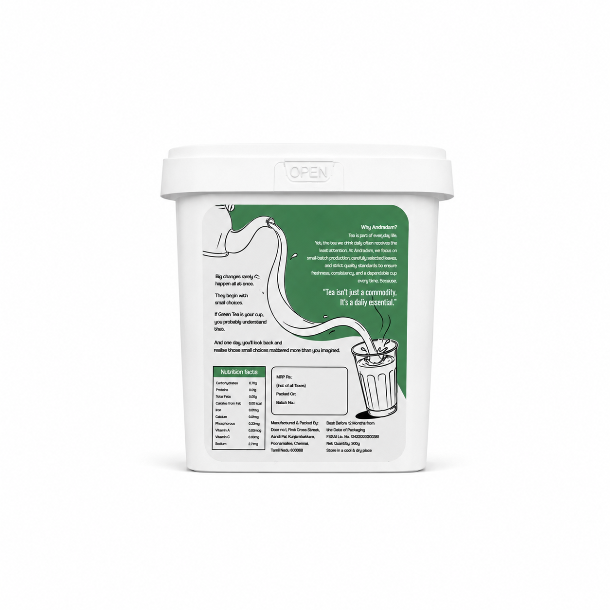 Andradam Green Tea 500g