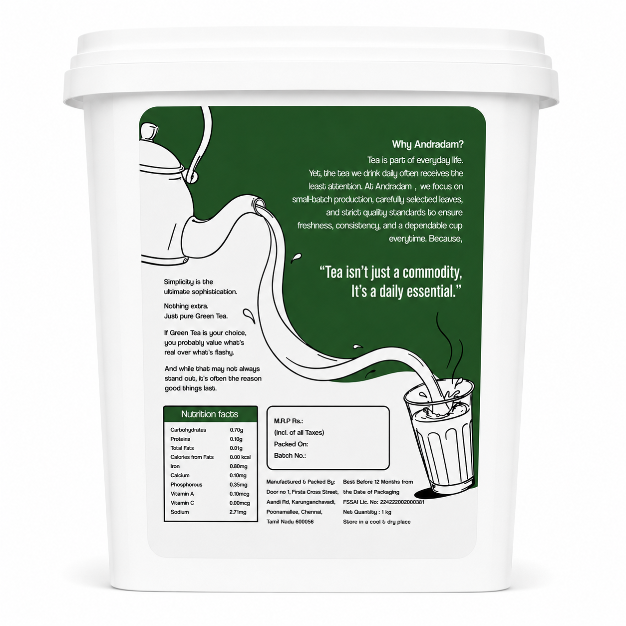 Andradam Green Tea 1kg